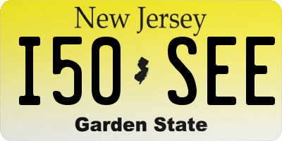 NJ license plate I50SEE