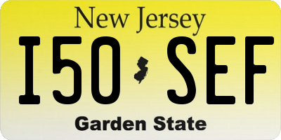 NJ license plate I50SEF