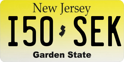 NJ license plate I50SEK