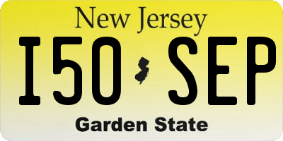 NJ license plate I50SEP
