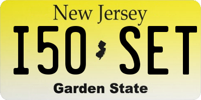 NJ license plate I50SET