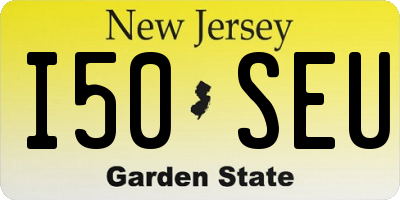 NJ license plate I50SEU