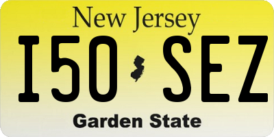 NJ license plate I50SEZ