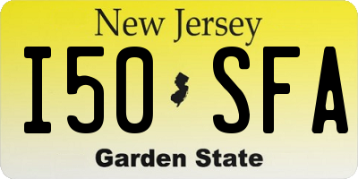 NJ license plate I50SFA
