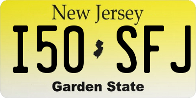 NJ license plate I50SFJ