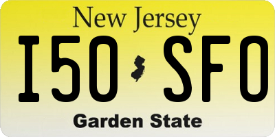 NJ license plate I50SFO