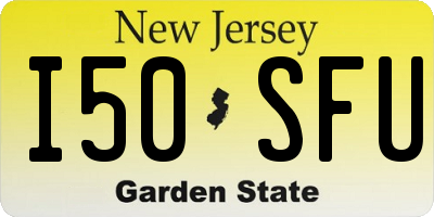NJ license plate I50SFU