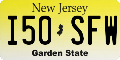 NJ license plate I50SFW