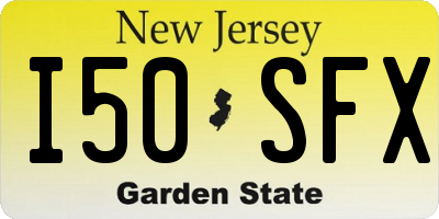 NJ license plate I50SFX