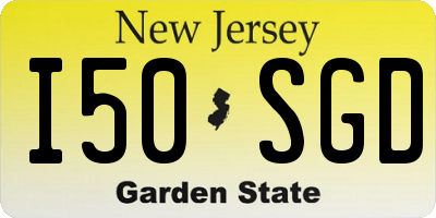 NJ license plate I50SGD