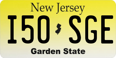 NJ license plate I50SGE