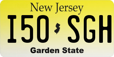 NJ license plate I50SGH