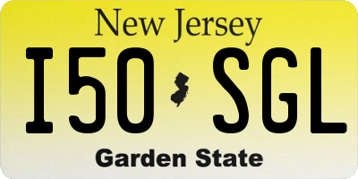 NJ license plate I50SGL