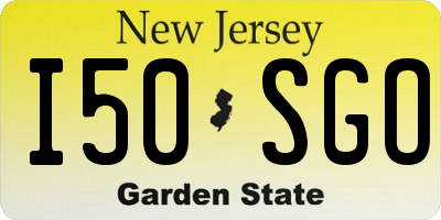 NJ license plate I50SGO