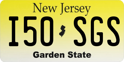 NJ license plate I50SGS
