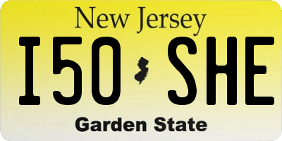 NJ license plate I50SHE