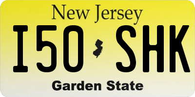 NJ license plate I50SHK