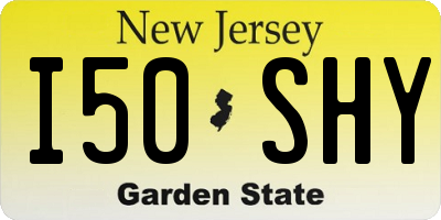 NJ license plate I50SHY