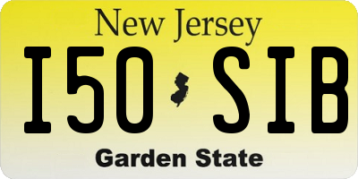 NJ license plate I50SIB