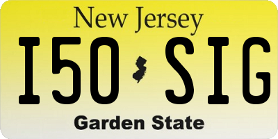 NJ license plate I50SIG