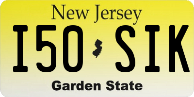 NJ license plate I50SIK