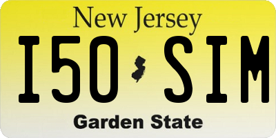 NJ license plate I50SIM