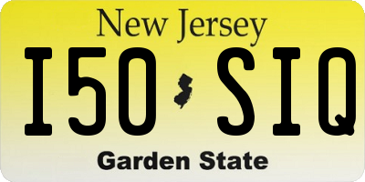 NJ license plate I50SIQ