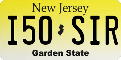 NJ license plate I50SIR