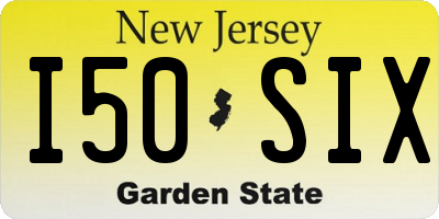 NJ license plate I50SIX