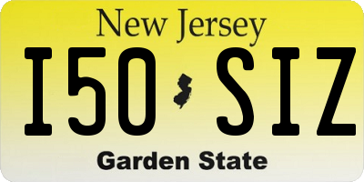 NJ license plate I50SIZ