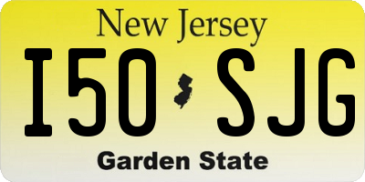 NJ license plate I50SJG