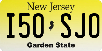 NJ license plate I50SJO