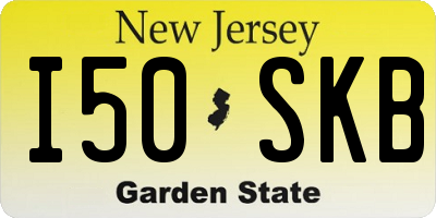 NJ license plate I50SKB