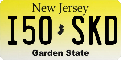 NJ license plate I50SKD