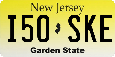 NJ license plate I50SKE