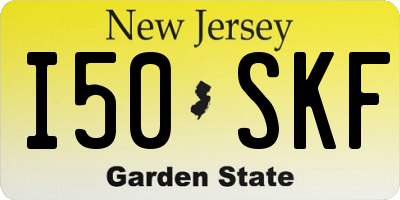 NJ license plate I50SKF