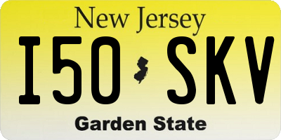 NJ license plate I50SKV