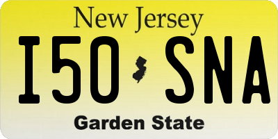 NJ license plate I50SNA