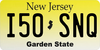 NJ license plate I50SNQ