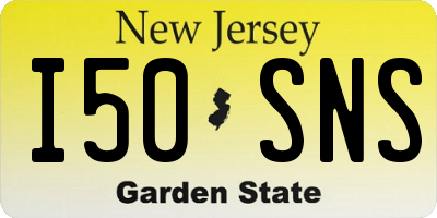 NJ license plate I50SNS