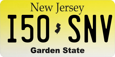 NJ license plate I50SNV