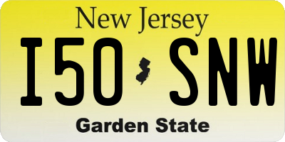 NJ license plate I50SNW