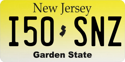 NJ license plate I50SNZ
