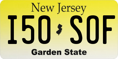 NJ license plate I50SOF