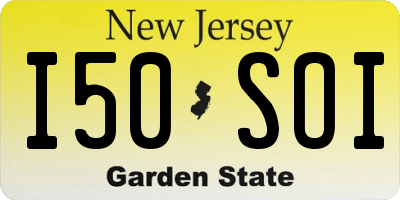 NJ license plate I50SOI