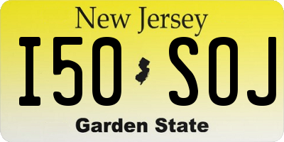 NJ license plate I50SOJ