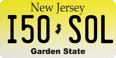 NJ license plate I50SOL