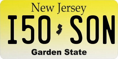 NJ license plate I50SON