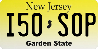 NJ license plate I50SOP