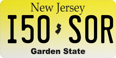 NJ license plate I50SOR